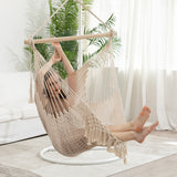Handwoven Cotton Rope Hammock Chair with Tassle,for Bedroom, Indoor and Outdoor