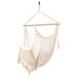 Handwoven Cotton Rope Hammock Chair with Tassle,for Bedroom, Indoor and Outdoor