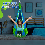 Light Up Kids Pod Swing Seat with Multiple LED Light Modes and Inflatable Pillow , for Kids Indoor Outdoor