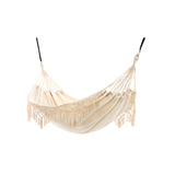 Macrame Fringe Hammock for camping, traveling, hiking and holiday use